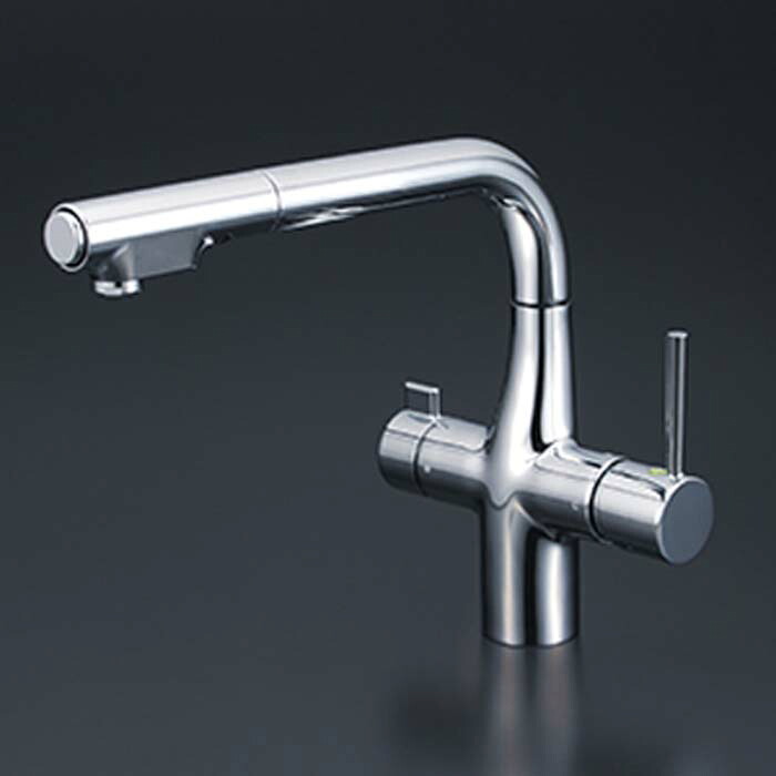 (LINEクーポン有)KVK KM6121EC ビルトイン浄水器用シングルシャワー付混合栓(eレバー)(代引不可) 42,822円
