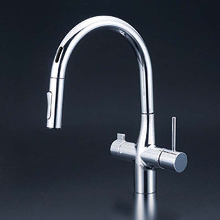 (LINEクーポン有)KVK KM6091DSCECHS ビルトイン浄水器用シングルシャワー付混合栓(センサー)撥水 電池(代引不可)|住設と電材の洛電マート