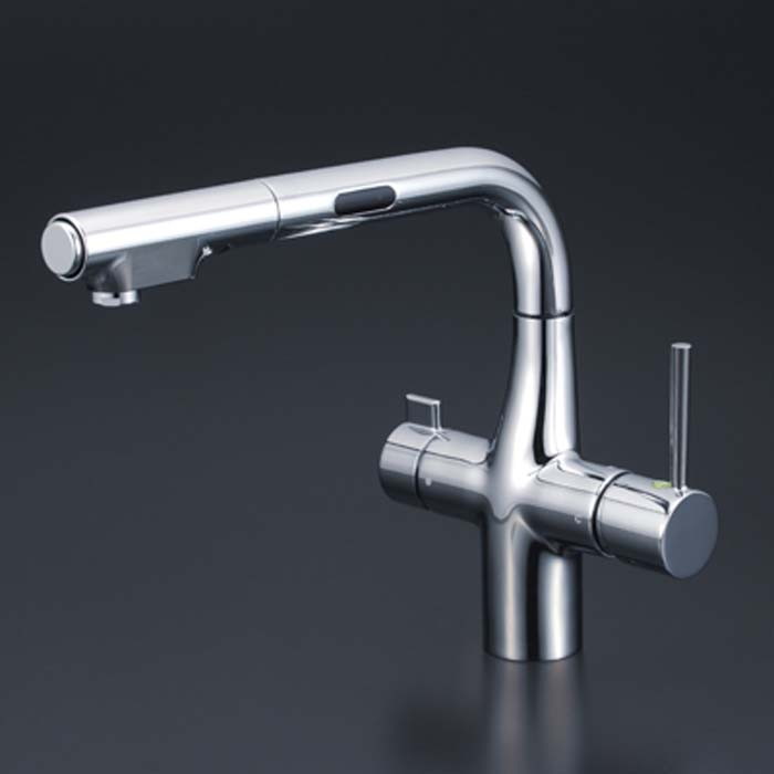 (LINEクーポン有)KVK KM6131SCEC ビルトイン浄水器用シングルシャワー付混合栓(センサー付)(eレバー)(代引不可) 55,301円
