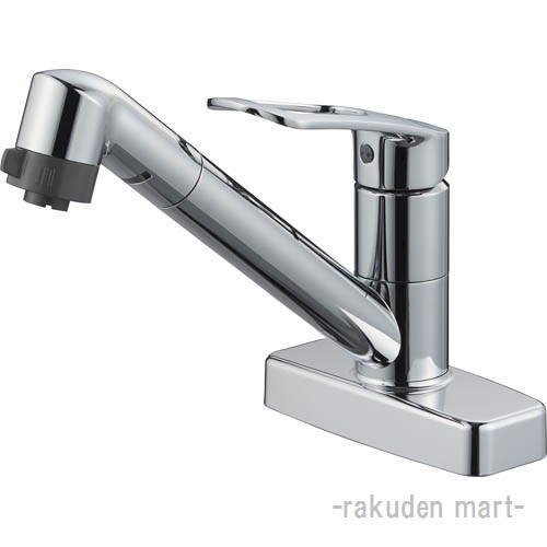 (LINEクーポン有)三栄水栓 SANEI K7711MEV-13 シングル台付切替シャワー混合栓 キッチン用