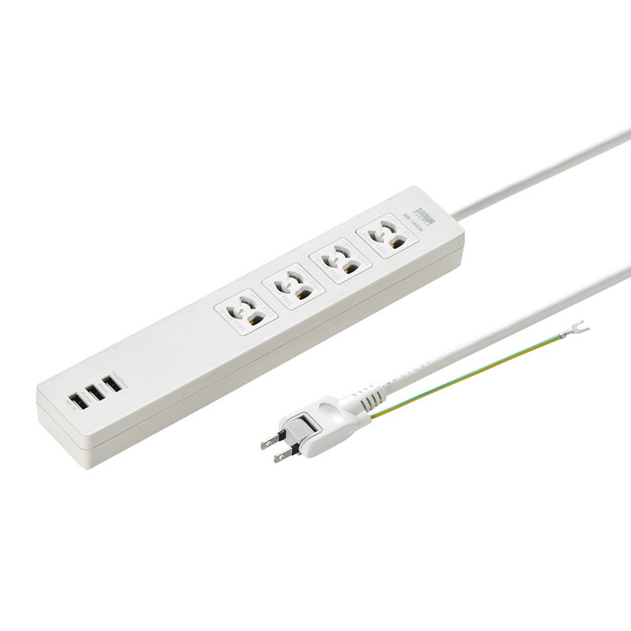 (LINEクーポン有)サンワサプライ TAP-F37U-2 USB充電機能付きタップ