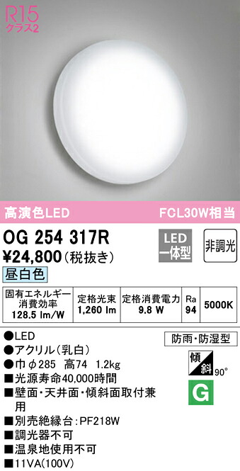 (LINEクーポン有)ODELIC OG254317R バスルームライト LED一体型 昼白色 非調光 オーデリック
