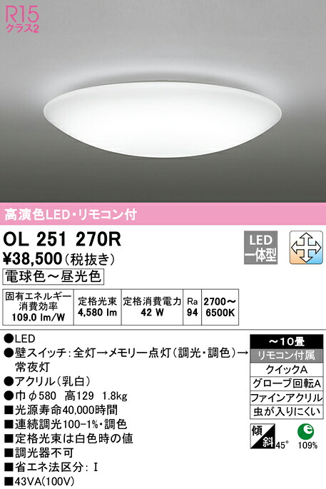 (LINEクーポン有)ODELIC OL251270R シーリングライト LED一体型 電球色～昼光色 調光・調色 オーデリック