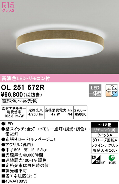 (LINEクーポン有)ODELIC OL251672R シーリングライト LED一体型 電球色～昼光色 調光・調色 オーデリック
