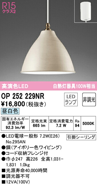 (LINEクーポン有)ODELIC OP252229NR ペンダントライト LEDランプ 昼白色 非調光 オーデリック