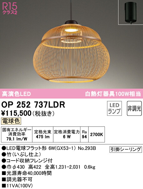 (LINEクーポン有)ODELIC OP252737LDR ペンダントライト LEDランプ 電球色 非調光 オーデリック｜住設と電材の洛電マート