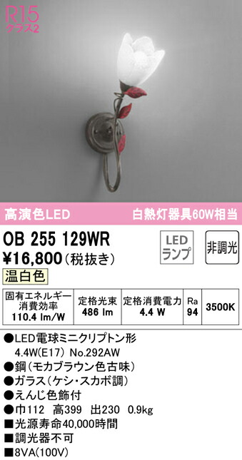 (LINEクーポン有)ODELIC OB255129WR ブラケットライト LEDランプ 温白色 非調光 オーデリック