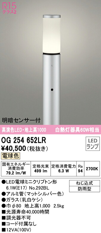 (LINEクーポン有)オーデリック OG254652LR エクステリアライト LEDランプ 電球色 明暗センサー付