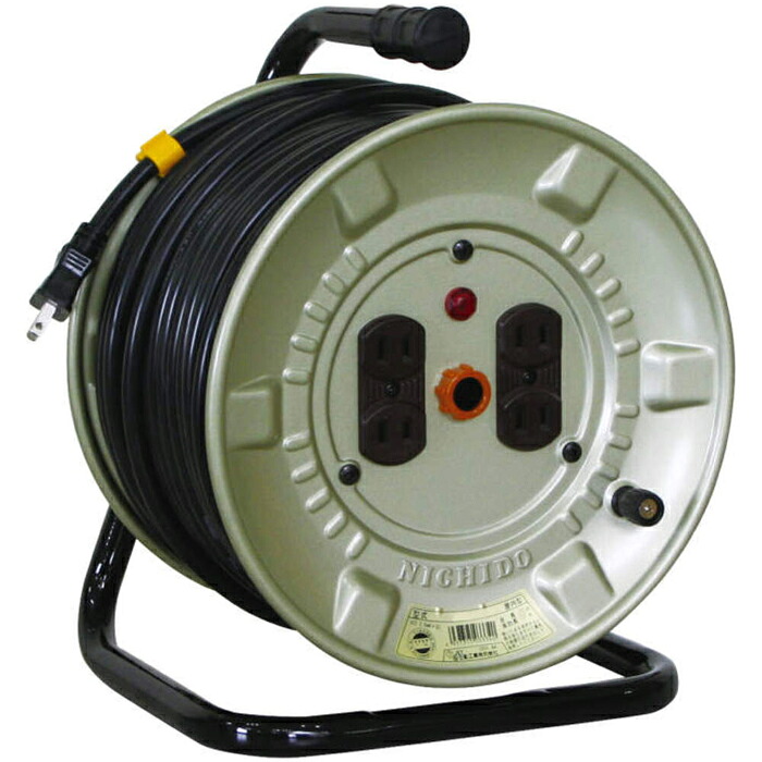 (LINEクーポン有)日動工業 NNP-204F 電工ドラム 100V 屋内型 アース無し 極太3.5mm2電線 20m NICHIDO