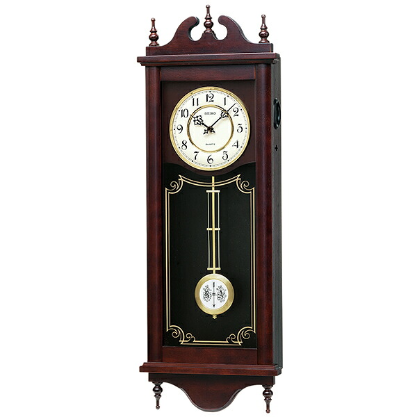 (LINEクーポン有)セイコー RQ309A 掛時計 木枠 チャイム 報時モニター 飾り振り子 音量調節 SEIKO｜住設と電材の洛電マート