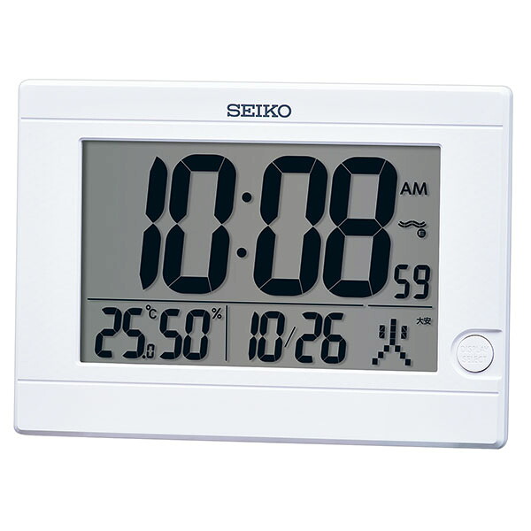 (LINEクーポン有)セイコー SQ447W 電波時計 カレンダー 温度 湿度 SEIKO