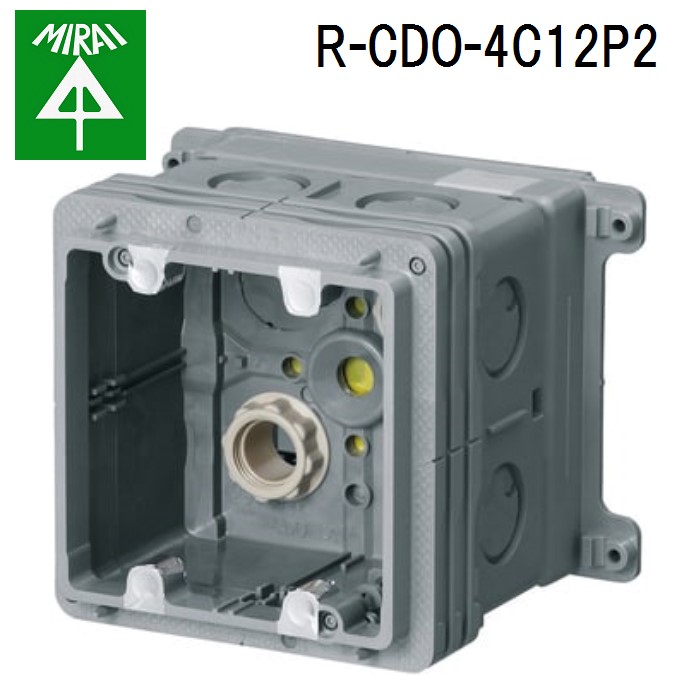 (LINEクーポン有)未来工業 R-CDO-4C12P2 両面埋込四角アウトレットボックス(2個用塗代カバー付) 16個 MIRAI
