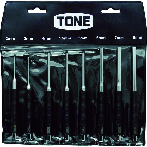 (LINEクーポン有)TONE PP800 平行ピンポンチセット 2.0、3.0、4.0、4.5、5.0、6.0、7.0、8.0mm 8点セット トネ