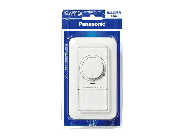 (LINEクーポン有)パナソニック WTP57511WP ワイド21LED埋込調光スイッチB (ロータリー式) (ホワイト)/P Panasonic