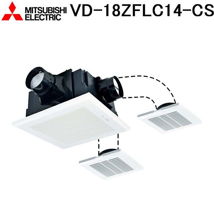 (LINEクーポン有)三菱電機 VD-18ZFLC14-CS 天井埋込形換気扇 本体 24時間換気機能付換気扇 ダクト用換気扇 2～3部屋用低騒音形 MITSUBISHI