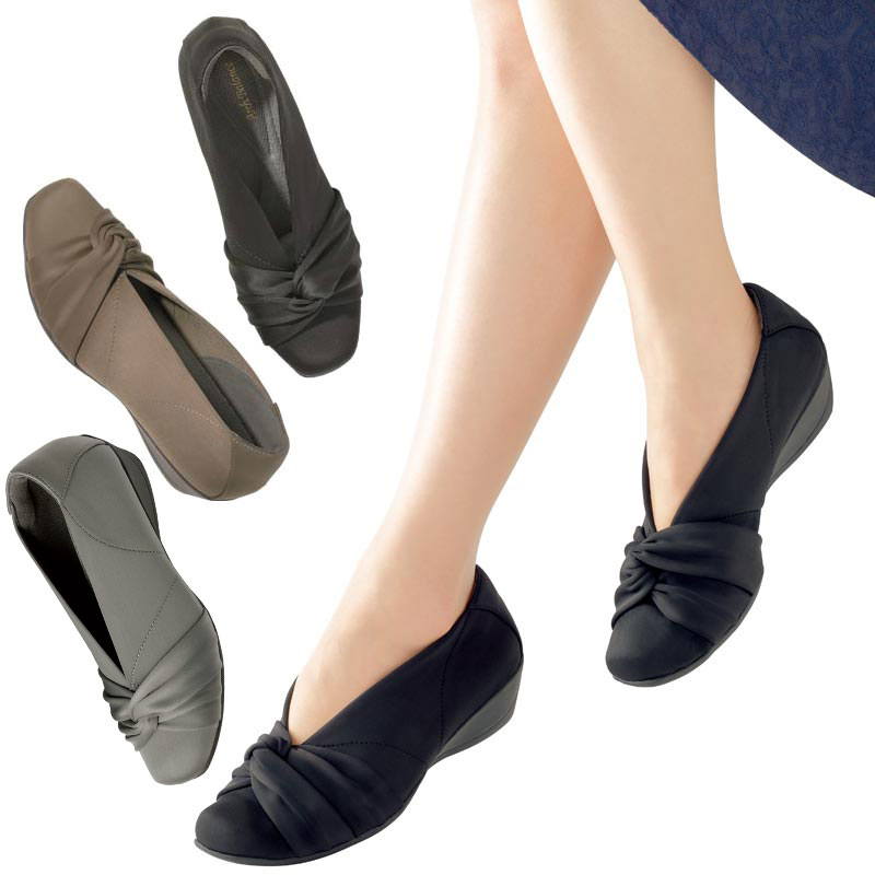 Rakurasi Pumps Low Heel ぺたんこ Wide High Insteps Walk Not To Be