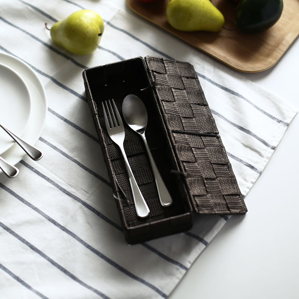 ダークブラウン引き出し式保存容器　カトラリーケース 0863670.jpg