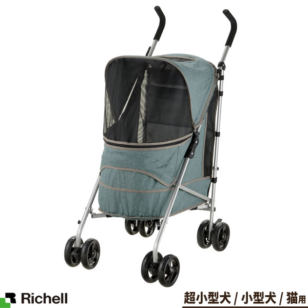 激安人気新品 折りたたみ 折り畳み イヌ ネコ 猫 犬 ドッグキャリー ドッグカート ブルーグリーン Nラコット ペットバギー ペットカート リッチェル コンパクト 散歩 軽量 軽い 多頭飼い キャスター キャリーバッグ カート