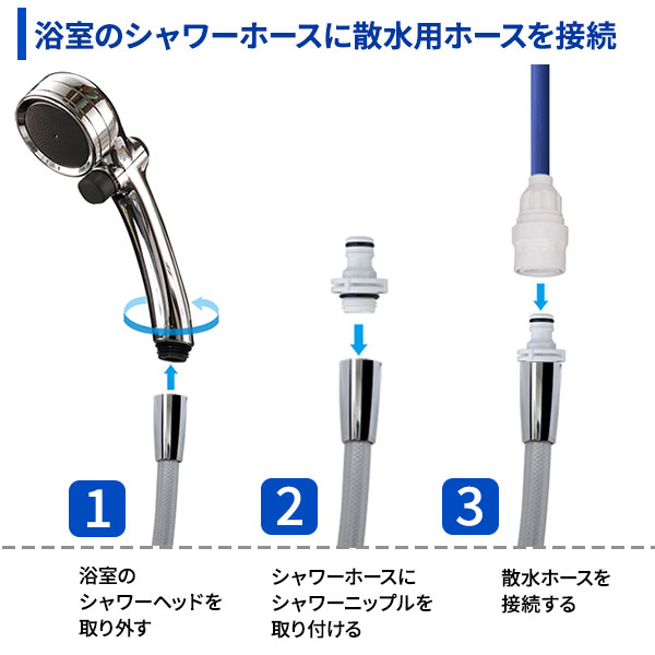 楽天市場 タカギ シャワーニップル Gwa66wh お風呂 浴室 シャワーホース 接続 散水用ホース ワンタッチ アダプター付 2年保証 生活雑貨マーケット マスト