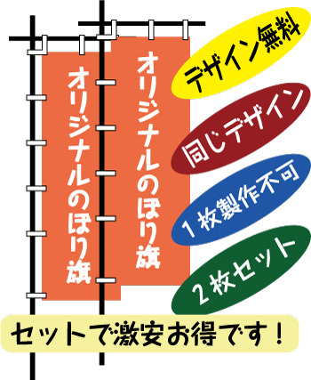 楽天市場 オリジナルのぼり旗2枚セット のぼり看板専門店ラビットサイン