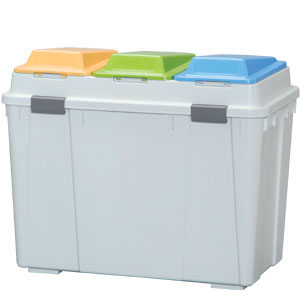 ゴミ箱 3分別 135L 大容量 ごみ箱 分別用 プラスチック製 3分類ペール≪深型≫ BPW-780D 45L×3 (分別 ごみ箱 ダストボックス) 家具 ふた付き ダストボックス 45L