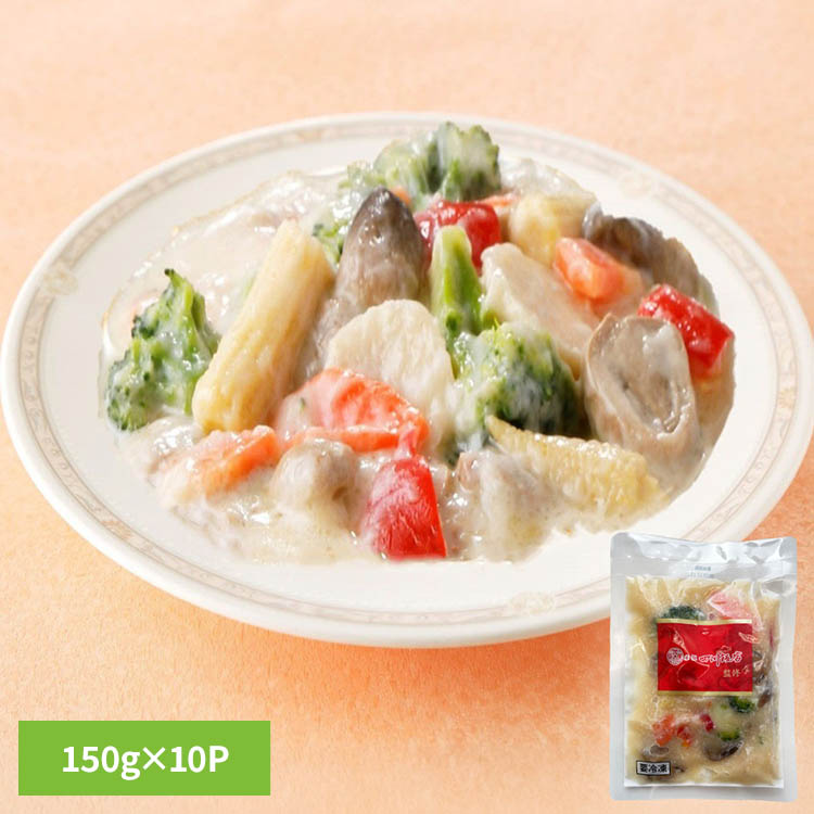 赤坂四川飯店監修 彩り野菜のクリームソース煮 150g&times;10p IPK3赤坂四川飯店 中華 野菜 冷凍 ブロッコリー クリームソース 惣菜 簡単 バター香る 温めるだけ 赤坂四川飯店 【TD】 【代引不可】｜収納・家具・寝具の収納宅配館