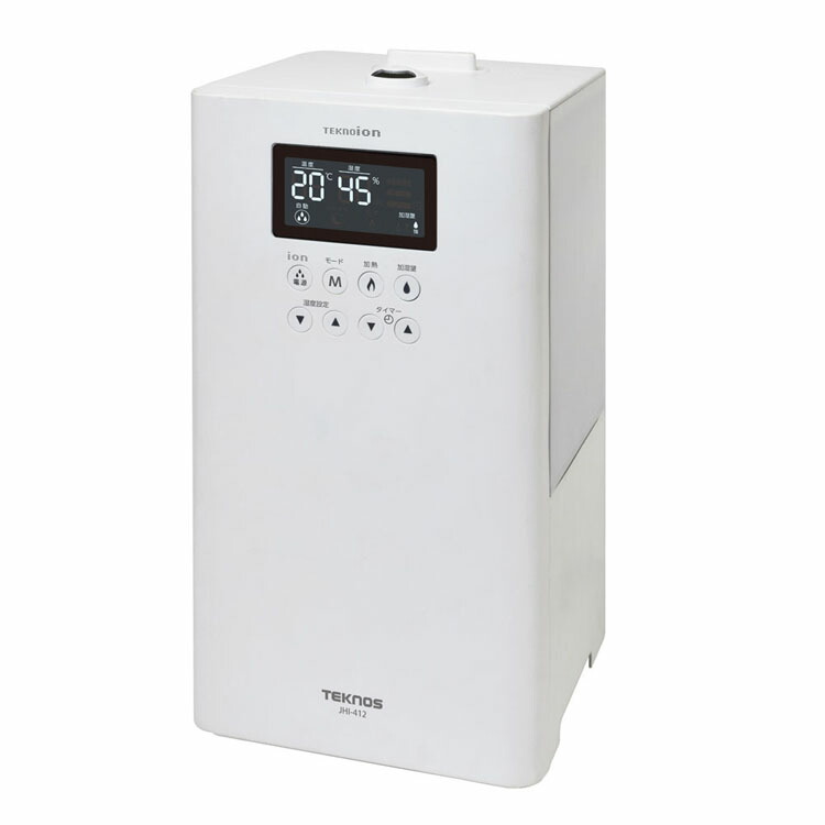 TEKNOS テクノス ハイブリット加湿器 4L ホワイト JHI－412 加湿器 ハイブリッド 上部給水 大容量 自動運転 おやすみモード タイマー テクノイオン 白 テクノス 5,305円