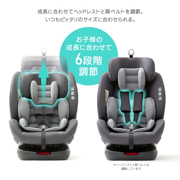 ★1日ほぼ全品ポイント5倍★チャイルドシートPZISOFIX回転式送料無料チャイルドシートジュニアシート回転式ISOFIX長く使える取り付け簡単0歳から赤ちゃん新生児車座席ブラックグレー【D】
