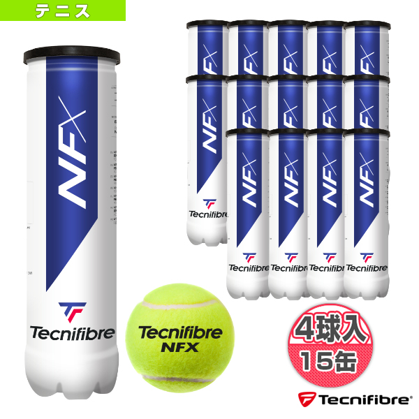 信憑 テクニファイバー テニス ボール NFX 1箱 4球入×15缶 PERFORMANCE BALL TBA4NF1 qdtek.vn