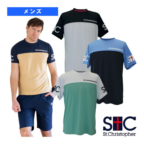 セントクリストファー テニスウェア（メンズ/ユニ） スリーブロゴプラクティスシャツ メンズ STC-BEM1443画像
