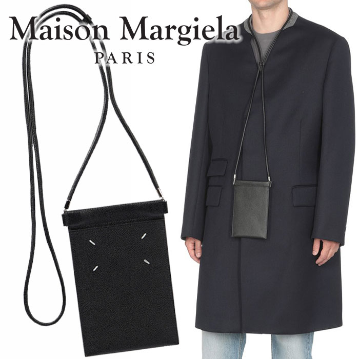 送料無料 MAISON MARGIELA メゾン マルジェラ PORTACELLULARE スマートフォンポーチ スマホケース ショルダー 4ステッチ  SA1VZ0002P4745/K レディース メンズ 本革 無地 ギフト プレゼント ギフト プレゼント