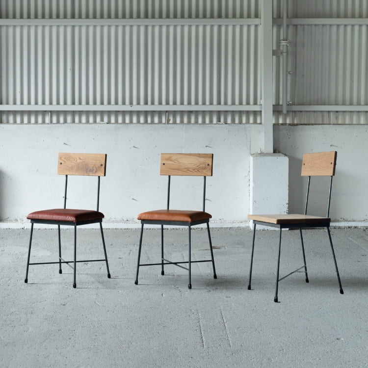 メーカー直送品 ダイニングチェア SK CHAIR 本革 オーク チェア 椅子 おしゃれ 家具 オーク材 木目調 北欧 ブルックリン 西海岸 高級感 ウッド アイアン イス