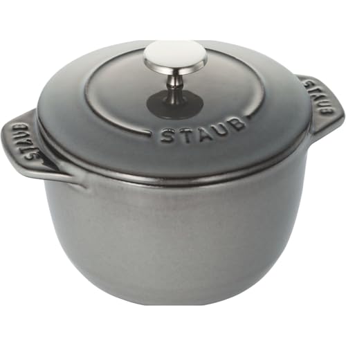 staub ストウブ 「 ラ ココット de GOHAN 薄墨色 S 12糎 」 田の実鍋 炊飯 1合 鋳込み ホーロー 鍋 炊飯器 【日 貨物輸送無料