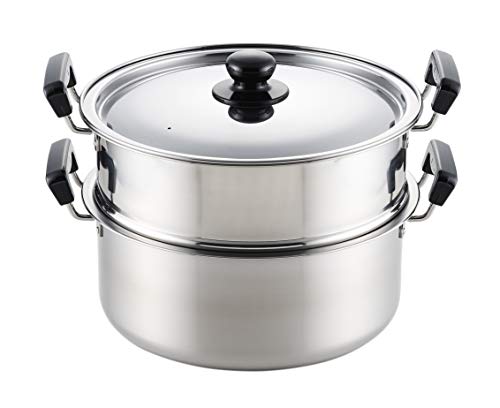 ヨシカワ 二段蒸し器 蒸しもの鍋 満菜 30糎 9.6L ステンレス鋼 IH・屁っ放り火相応う 燕三条 日本製 SH9868 貨物輸送無料