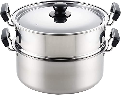 ヨシカワ 二段蒸し器 蒸しもの鍋 満菜 28cm 7.8L ステンレス IH・ガス火対応 燕三条 日本製 SH9867 送料無料