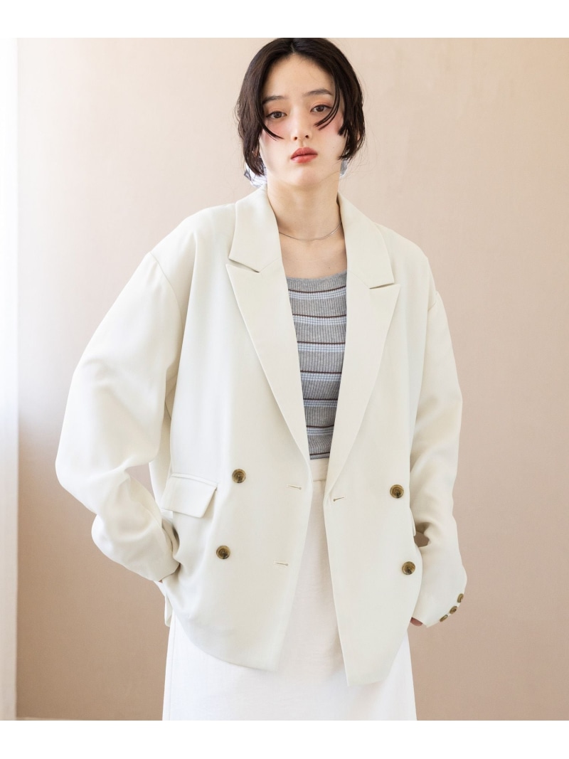 【WOMENS】＜STLL SERIES＞機能性/ダブルテーラードジャケット RAGEBLUE レイジブルー ジャケット・アウター テーラードジャケット・ブレザー ベージュ ホワイト【送料無料】[ Fashion]