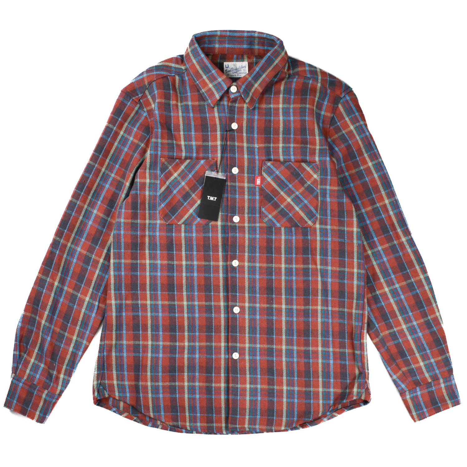 TMT ティーエムティー Heavy Flannel Check Shirts 甚だしい 綿ネル 読み合わせる プルオーバー