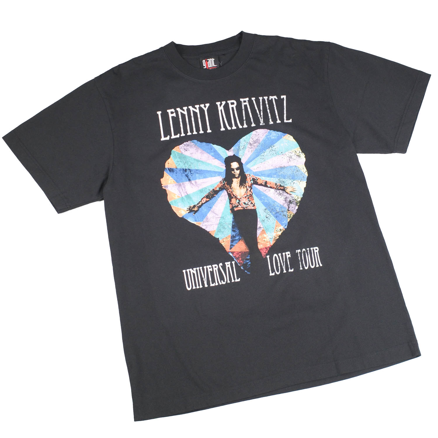 【GIANT01】 Giant Vintage LENNY KRAVITZ UNIVERSAL LOVE TOUR SCREEN PRINT OVERSIZED BOX SILHOUETTE T-SHIRTS 巨大な生物 ヴィンテージ レニー クラヴィッツ ユニバーサル 優しいこと 周遊旅行 映写幕 刷り上げる 厚地の外套大きさ ボックス席 影ぼうし プルオーバー
