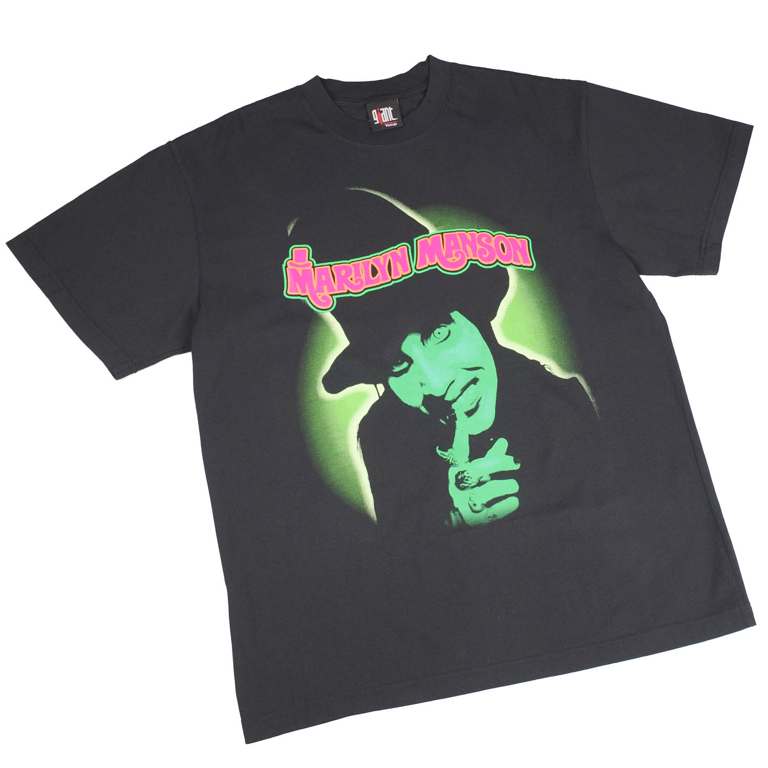 【GIANT01】 Giant Vintage MARILYN MANSON SMELLS LIKE CHILDREN FRONT SCREEN PRINT OVERSIZED BOX SILHOUETTE T-SHIRTS 巨大な生物 ヴィンテージ マリリンマンソン スメルズ ライク チルドレン 映写幕 刷り上げる 厚地の外套大きさ ボックス席 影ぼうし プルオーバー