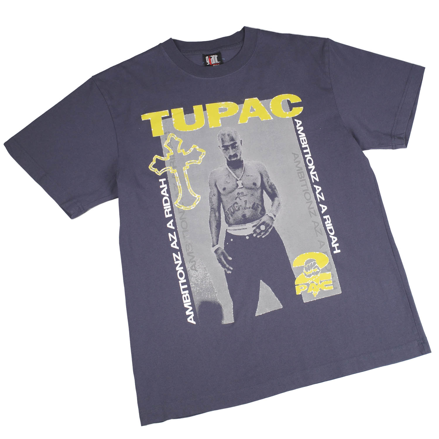 【GIANT01】 Giant Vintage TUPAC COLLAGE AMBITIONS FRONT SCREEN PRINT OVERSIZED BOX SILHOUETTE T-SHIRTS 巨大な生物 ヴィンテージ ツーパック コラージュ アンビションズ 映写幕 刷り上げる 厚地の外套大きさ ボックス席 影ぼうし プルオーバー