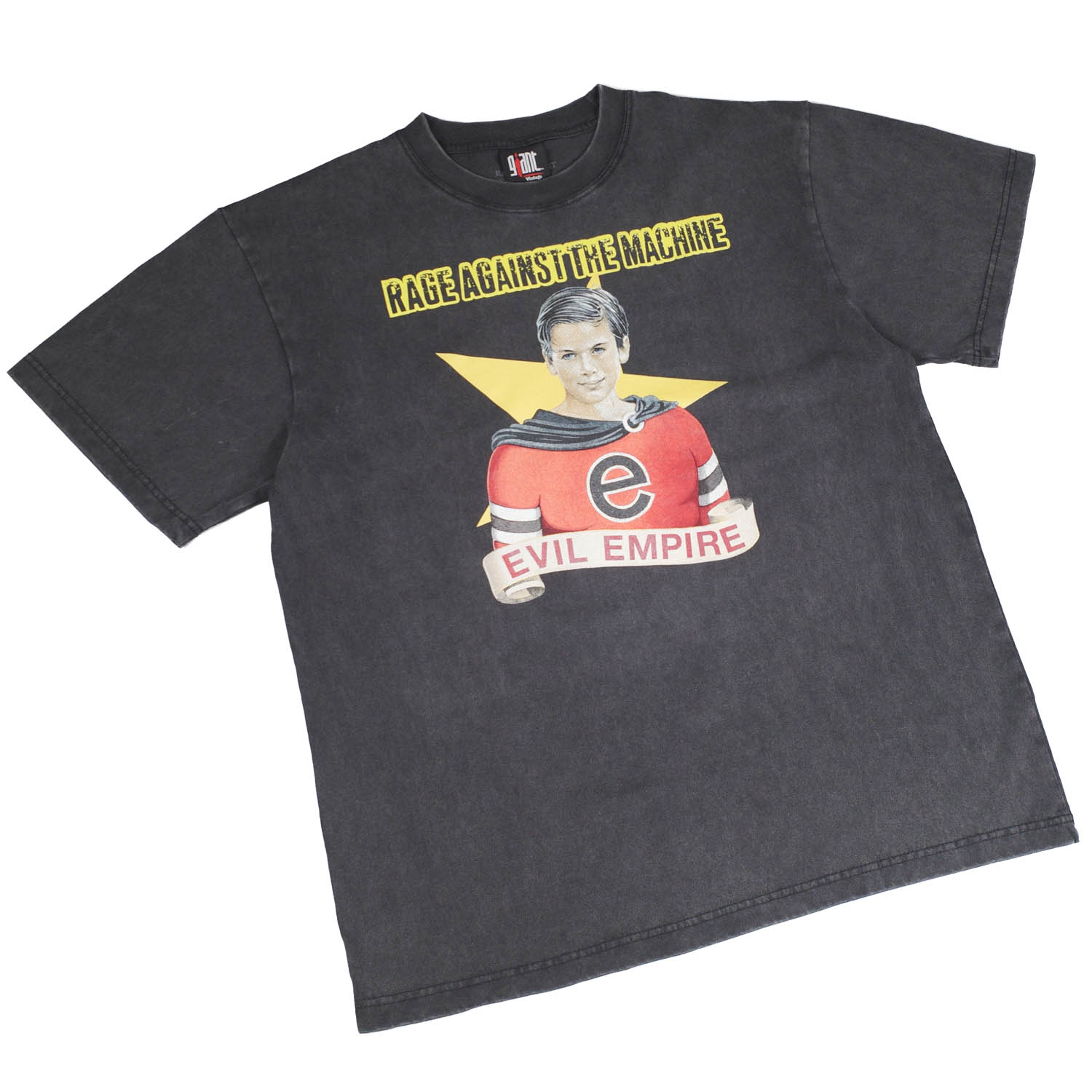 【GIANT01】 Giant Vintage RAGE AGAINST THE MACHINE EVIL EMPIRE SCREEN PRINT OVERSIZED BOX SILHOUETTE T-SHIRTS 巨大な生物 ヴィンテージ レイジ アゲインスト ザ 機関 イービル 帝国 映写幕 刷り上げる 厚地の外套大きさ ボックス席 影ぼうし プルオーバー