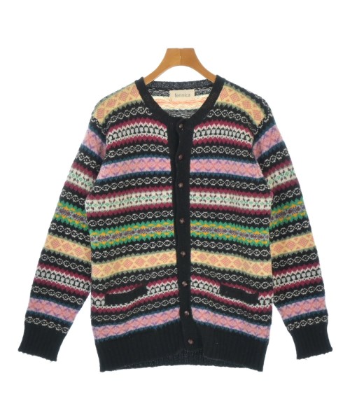 BEAMS ビームスカーディガン メンズ XXL 黒x赤xさくら色等(総柄)【中古】【古着】