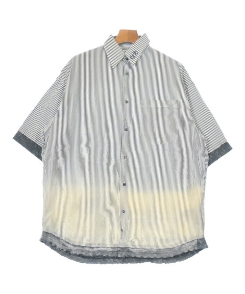 DIESEL ディーゼル カジュアルシャツ メンズ 44(S位) 黒x白x黄(ストライプ) 【中古】【古着】