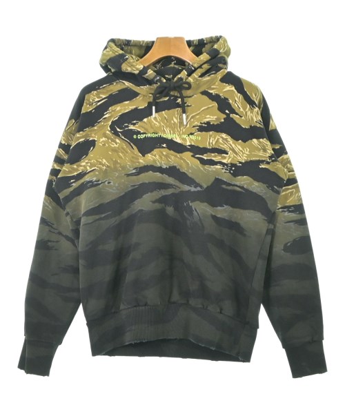 DIESEL ディーゼル パーカー メンズ XS 黒xカーキxグレー 【中古】【古着】