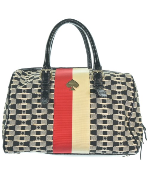 kate spade new york ケイトスペードニューヨーク ハンドバッグ レディース - 黒xアイボリーx赤 【中古】【古着】