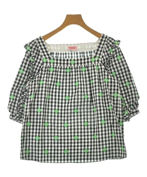 kate spade new york ケイトスペードニューヨーク ブラウス レディース S 白x黒(チェック) 【中古】【古着】