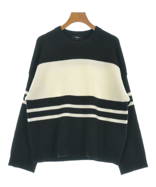 Theory 行動論理編み物・スウェーター レディース S 黒x白(間借り人)【中古】【古着】