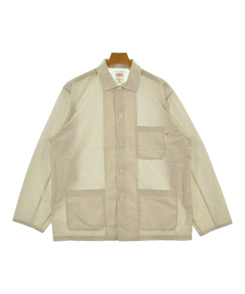 DANTON ダントン カジュアルシャツ メンズ 40(M位) ベージュx白(ストライプ) 【中古】【古着】
