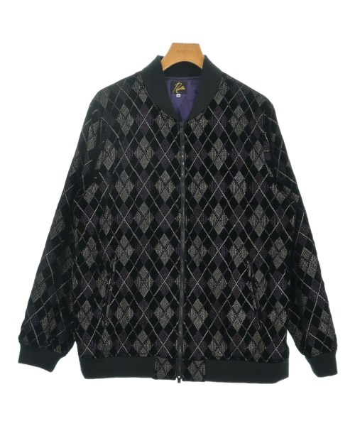 Needles ニードルスブルゾン（余分の物） メンズ M 黒x紫xしろがね色系(総柄)【中古】【古着】