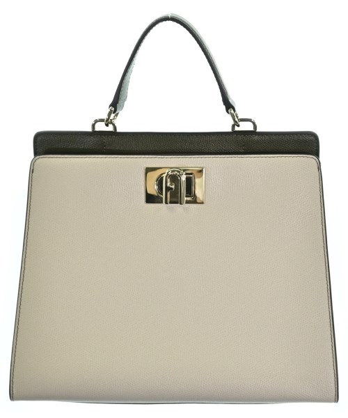 FURLA フルラハンドバッグ レディース - ベージュxカーキx黒【中古】【古着】